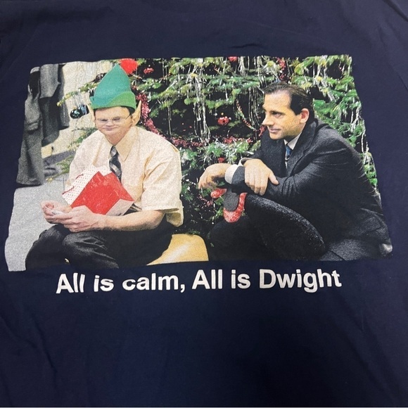 Old Navy The Office Christmas All is Calm, All is Dwight tee shirt small - Picture 2 of 4